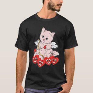 T-shirt Cat Arrow Coeur Valentines Jour Cute Kitten Kitty 