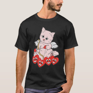 T-shirt Cat Arrow Coeur Valentines Jour Cute Kitten Kitty 
