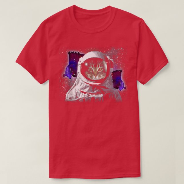 T-shirt Cat Astronaut Catronaut Deep In Space Cosmic Kitty (Design devant)