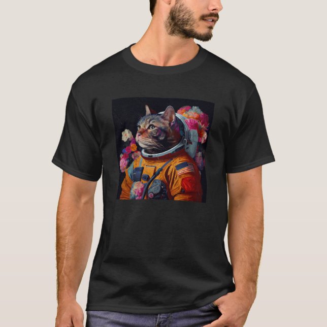 T-shirt Cat Astronaut Colorful (Devant)