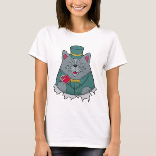 T-shirt Cat at Poker avec cartes de Poker