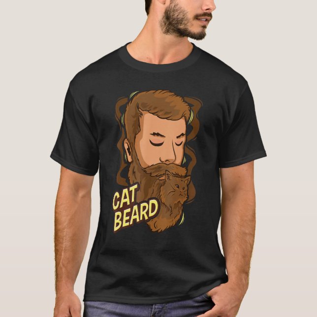 T-shirt Cat Beard   Bearded Men Style Facial Hair Growth F (Devant)