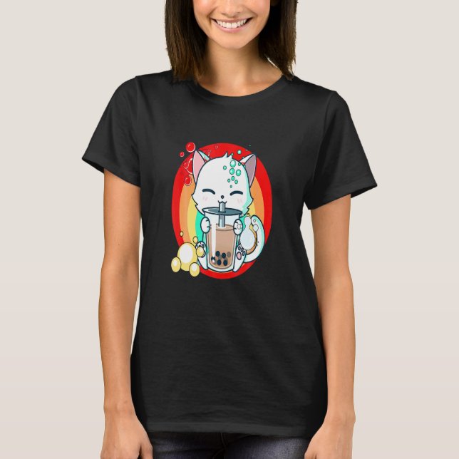 T-shirt Cat Boba Bubble Ea (Devant)