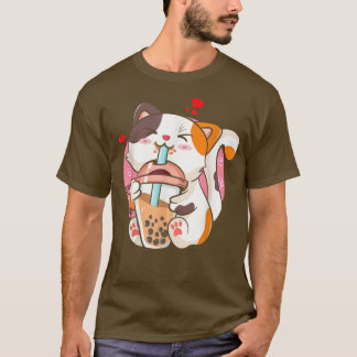 T-shirt Cat Boba Tea Bubble Tea Anime Kawaii Neko Milktea