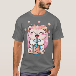 T-shirt Cat Boba Tea Bubble Tea Kawaii Anime Japanese Neko