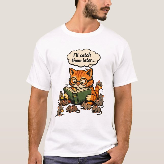 T-shirt cat book (Devant)