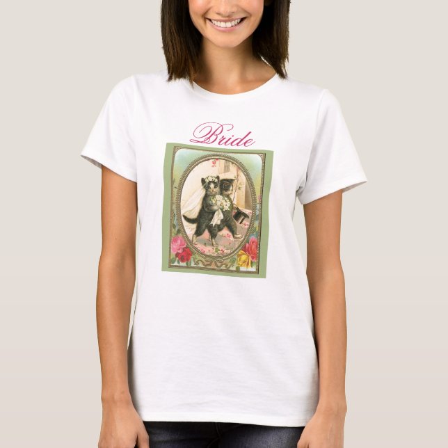 T-shirt Cat Bride and Groom Wedding Day (Devant)