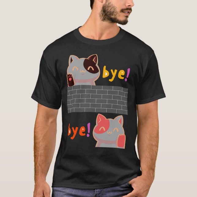 T-SHIRT CAT BYE BYE (Devant)