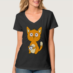 T-shirt Cat Café Cat Late Sleeper Morning Group Café D