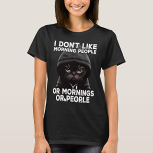 T-shirt Cat Café Je n'aime pas les gens du matin 3