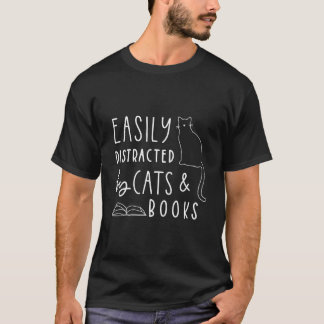 T-shirt Cat Cats And Books Book Reading Cat