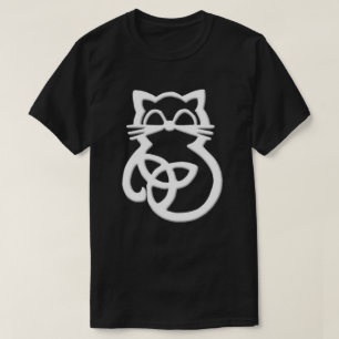 T-shirt cat celtique de noeud de trinité blanche