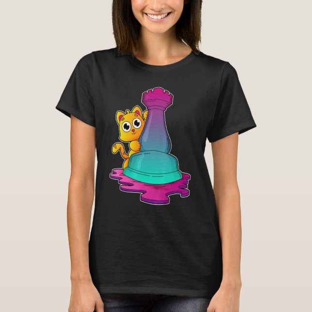 T-shirt Cat Chess pieces Chess Board game 1 (Devant)
