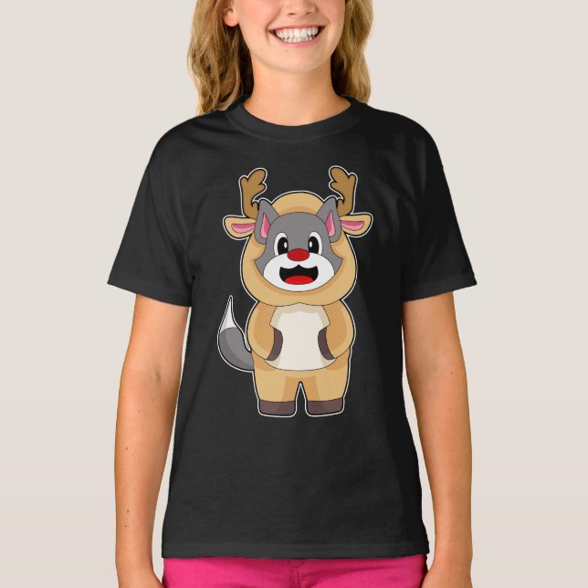 T-shirt Cat Christmas Reinder (Devant)
