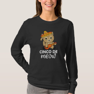 T-shirt Cat Cinco De Meow Mexicain Sombrero Cats
