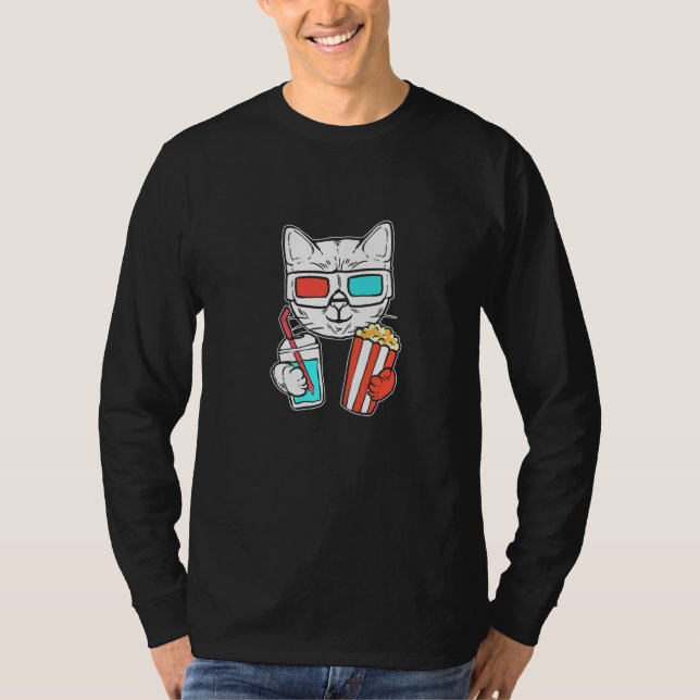 T-shirt Cat Cinema Foodie   (Devant)