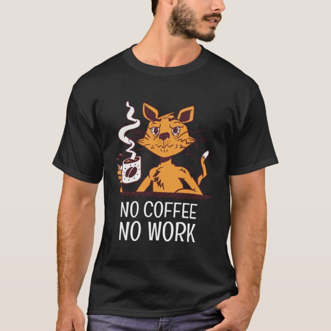 T-shirt Cat Coffee  Coffee Bean Men Women (Devant)