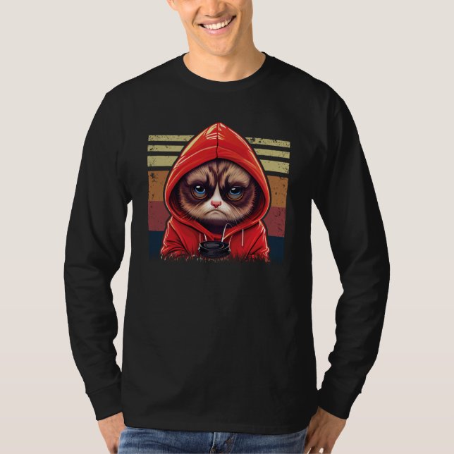T-shirt Cat coffee I retro cats  6 (Devant)