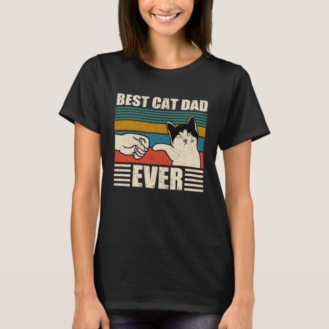 T-shirt Cat Dad  Best Cat Dad Ever (Devant)