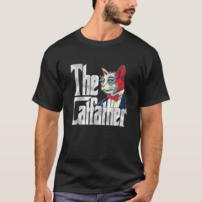 T-shirt Cat Dad The Catfather Crazy Cat Father Kitty Daddy (Devant)