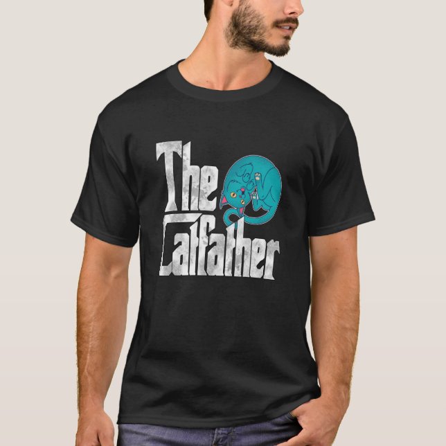 T-shirt Cat Dad The Catfather Crazy Cute Cat Father Kitty  (Devant)