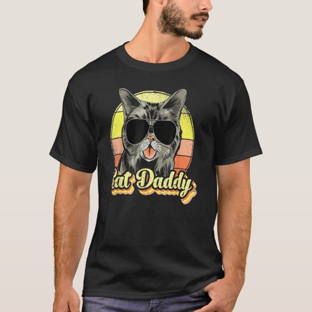 T-shirt Cat Daddy, Funny Cat     For Men, Best Cat Dad Eve (Devant)