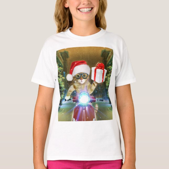 T-shirt Cat dans le Santa Claus a empoisonné les délicieux (Devant)