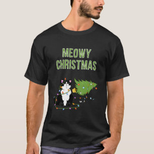 T-shirt Cat de Noël Tuxedo Cat xmas arbre drôle de chatt