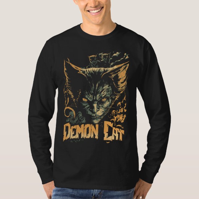 T-shirt Cat Demon Cat Evil Sinister Kitty (Devant)