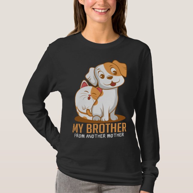 T-shirt Cat Dog Brother  Animal (Devant)