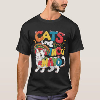 T-shirt Cat et Fiesta Cinco de Mayo Mexique