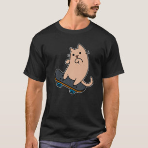 T-shirt Cat Et Skateboard Skateboard Funny Cartoon Kit