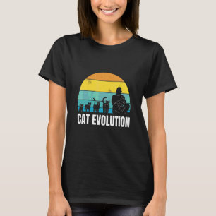 T-shirt Cat Evolution Cool Retro Amusement bizarre Bizarre