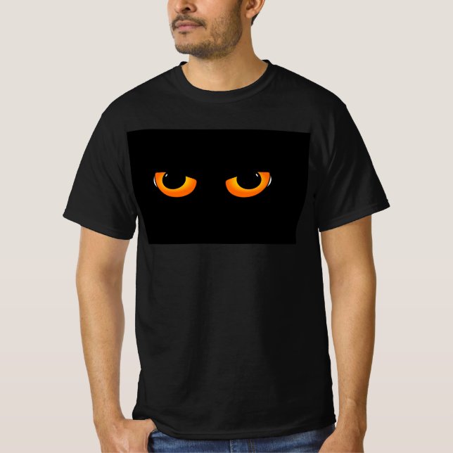 T-shirt Cat Eyes, Black T-shirt, for Guys - Men (Devant)