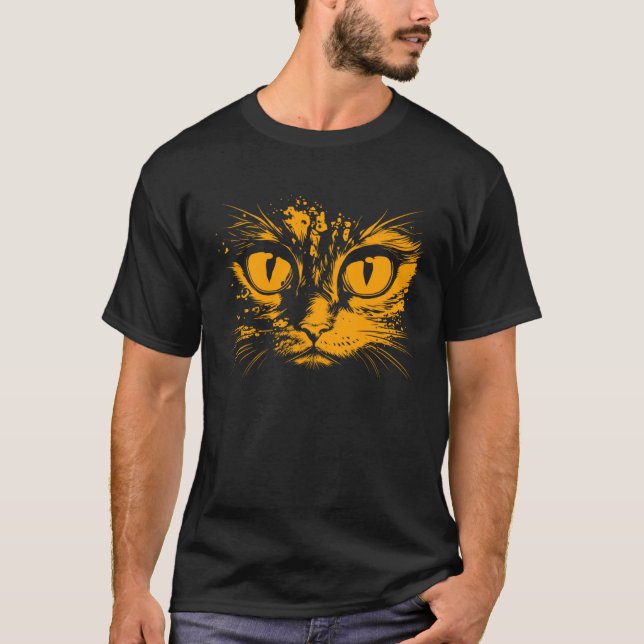 T-shirt Cat Eyes Face Costume Mom Lady  1 (Devant)