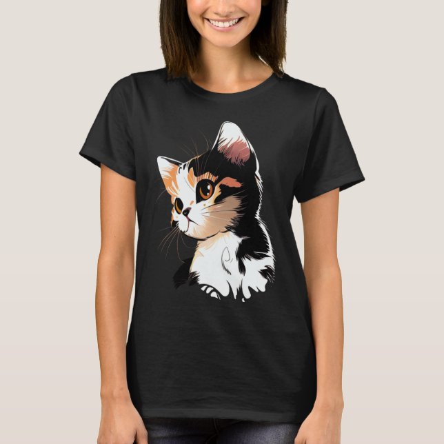 T-shirt Cat Face  Cat  1 (Devant)