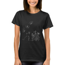 Cat Flowers and Butterflies