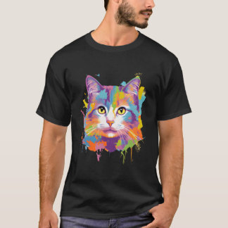 T-shirt Cat For Kitten Colorful Kitty Adoption