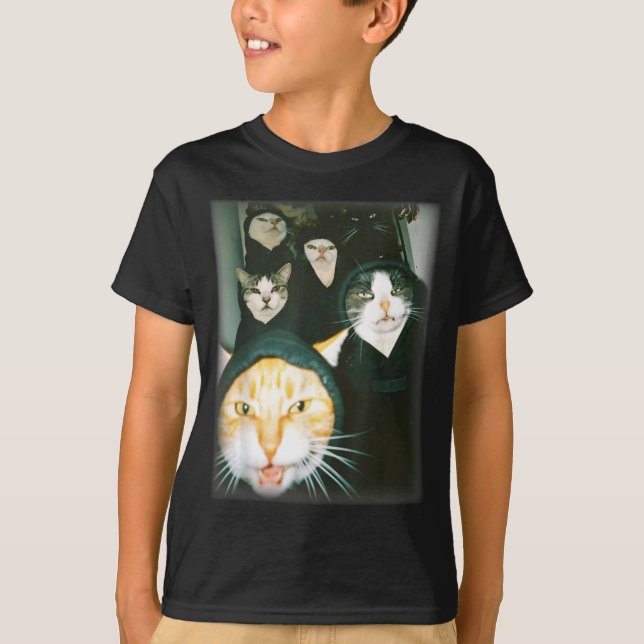 T-shirt Cat Gang Meme Funny Chaotic Cats Unhinged Feline H (Devant)