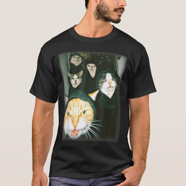 T-shirt Cat Gang Meme Funny Chaotic Cats Unhinged Feline H (Devant)