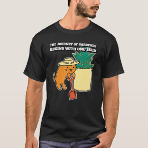 T-shirt Cat Gardener Planter une semence Voyage Citation