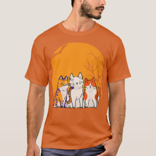 T-shirt Cat Graveyard Lazy Costume d'Halloween Cute Kitten