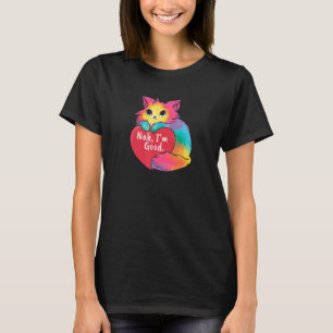 T-shirt Cat Heart Nah Im Good Anti Valentines Day Single A