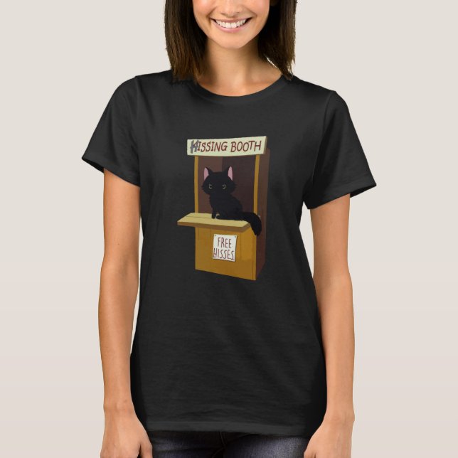 T-shirt Cat Hissing Booth Free Hisses Animal (Devant)
