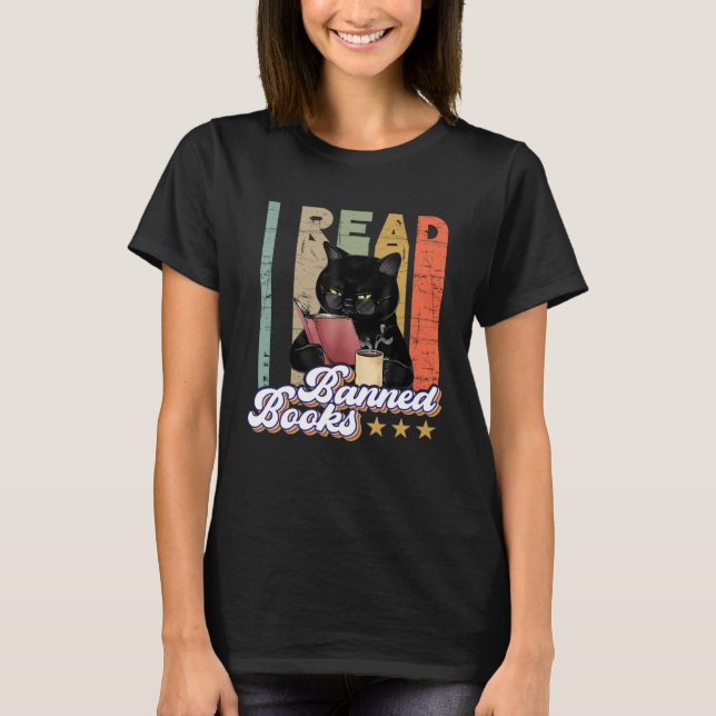 T-shirt Cat I Lire Livres Interdits Bookworts Lecture Livr (Devant)