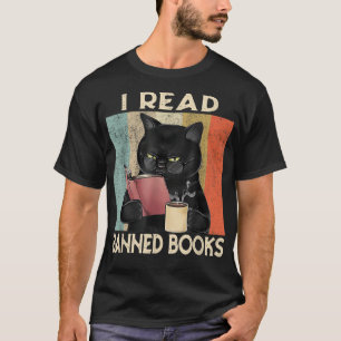 T-shirt Cat I Read Banned Books Funny Bookworms Reading Bo