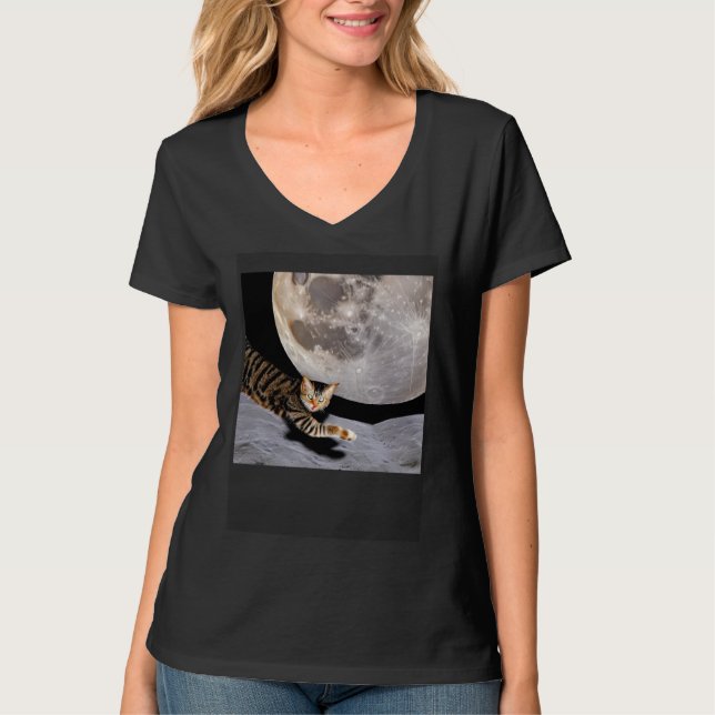T-shirt Cat In Outer Space  Cute Kitten Kitty Strange (Devant)