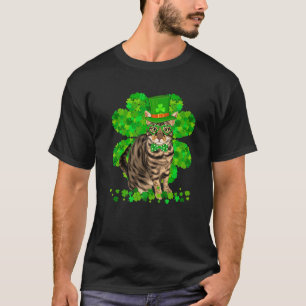 T-shirt Cat Kitten Kitty St. Patrick's Day Shamrock mignon