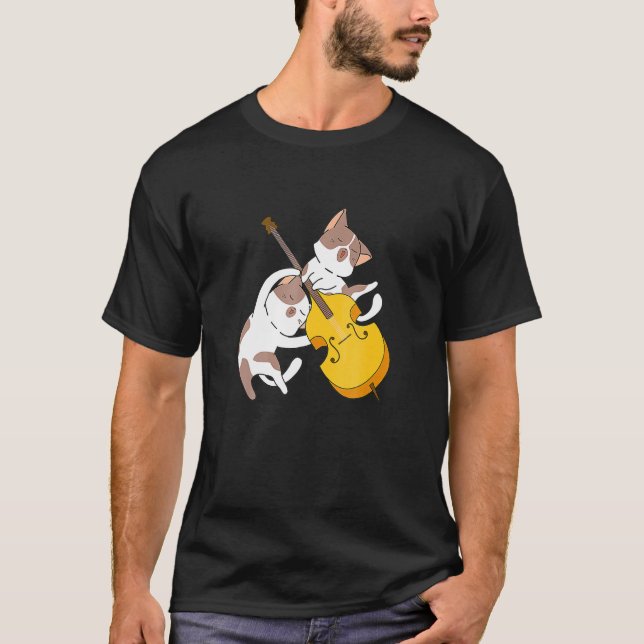 T-shirt Cat Kitten Playing Cello Cat Lover Cello Player Ce (Devant)