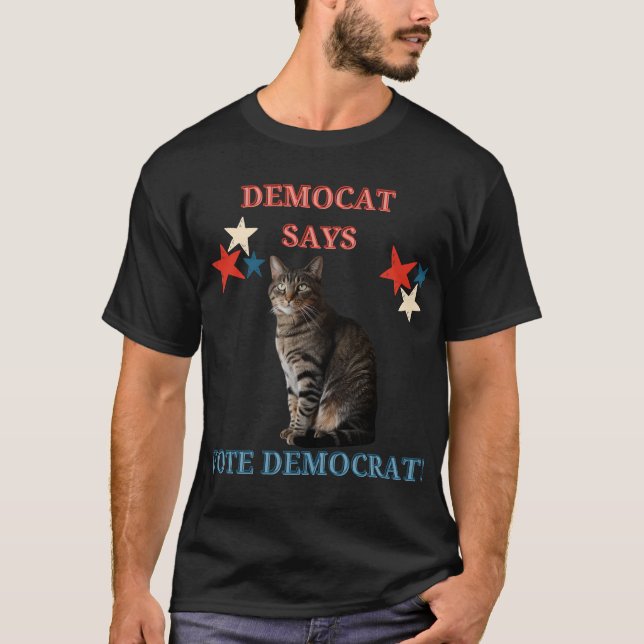 T-shirt Cat Ladies Pro Democracy Drôle (Devant)